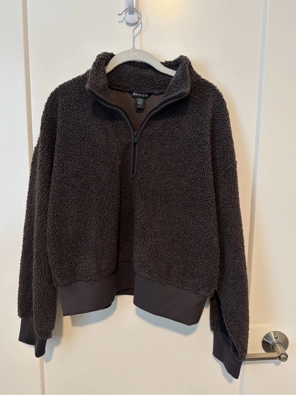 Athleta women’s Quarter-Zip Pullover, Brown Med.